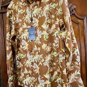 Go Couture Brown Floral Button Down Shirt